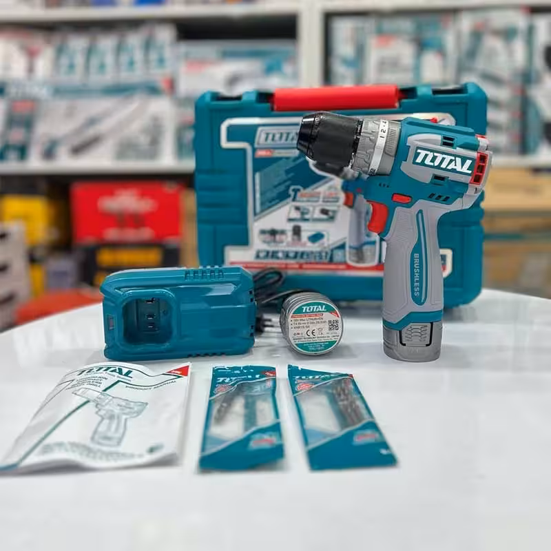 دریل شارژی 16ولت چکشی براشلس توتال مدل TIDLI16682