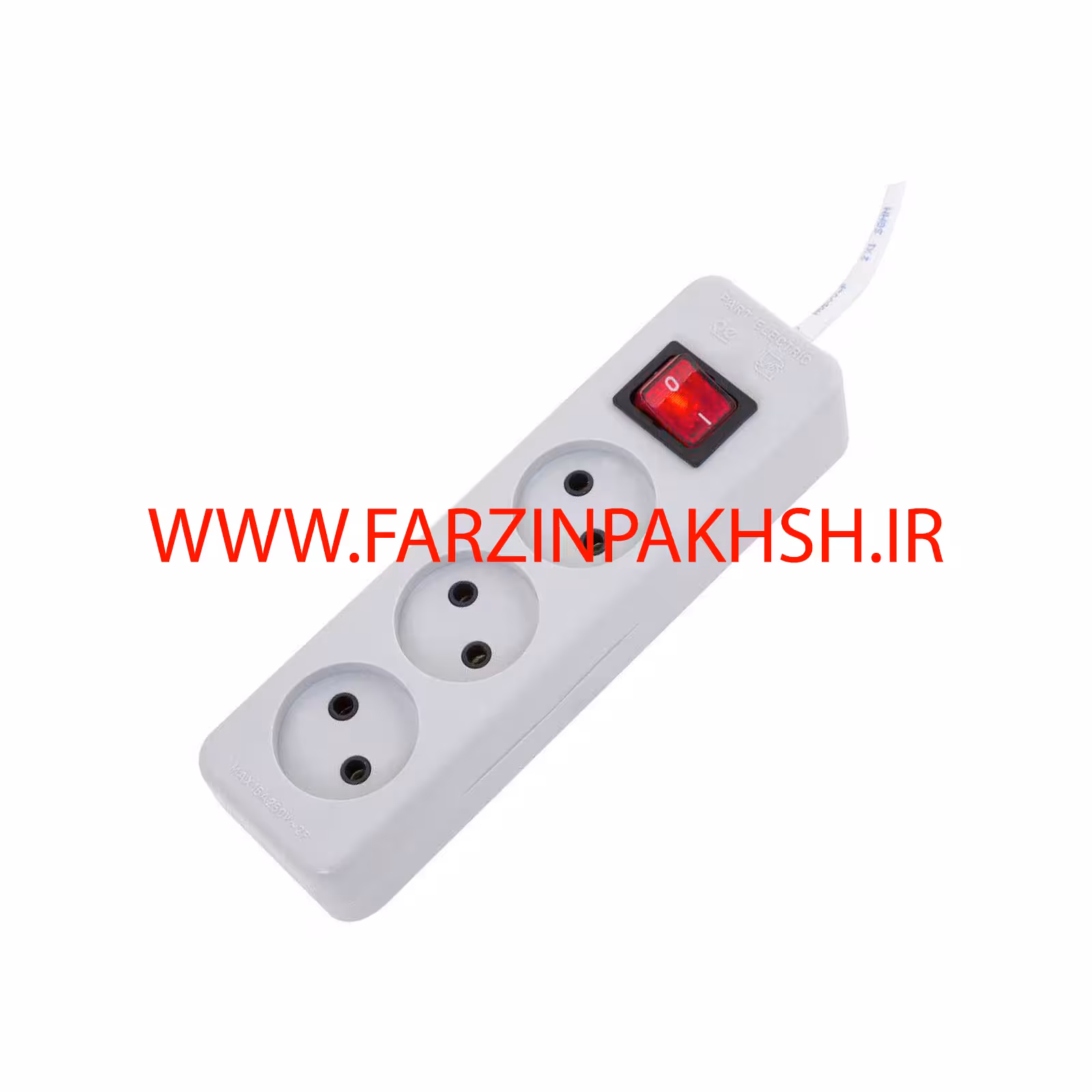 چند راهی برق سه خانه بدون ارت با کلید و کابل 3 متری پارت الکتریک مدل شهاب 2024