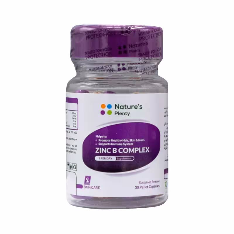 کپسول زینک ب کمپلکس 30 عددی نیچرز پلنتی