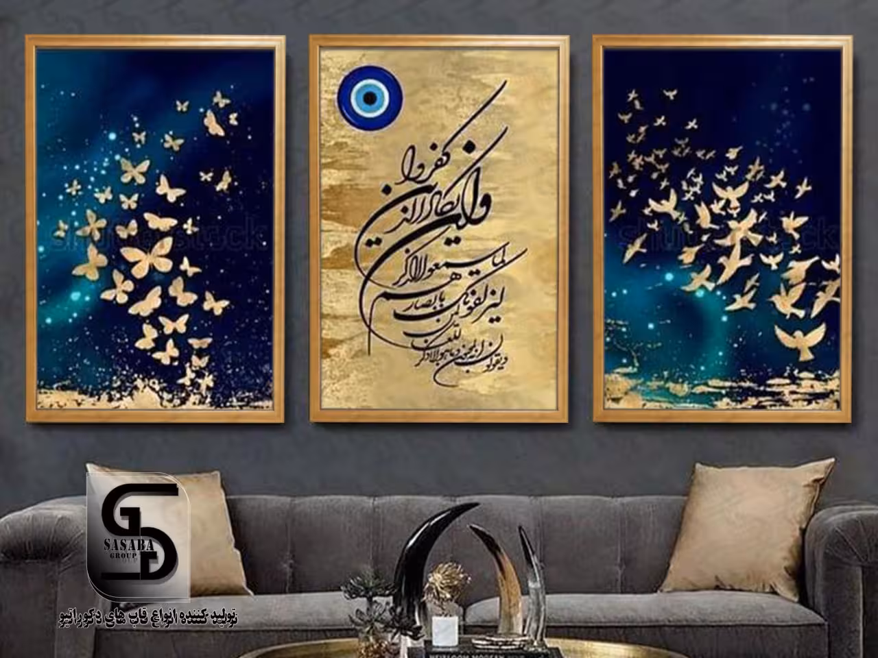 تابلو دکوراتیو سه تکه 60*40 درجه1