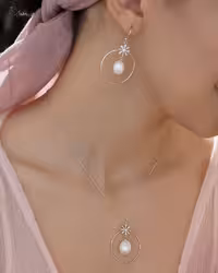 نیمست نقره مروارید اصل جواهری کد 00173