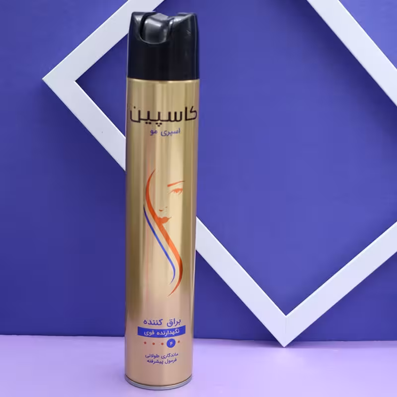 اسپری مو کاسپین براق کننده نگهدارنده قوی CASPIAN حجم 500 میل 90048