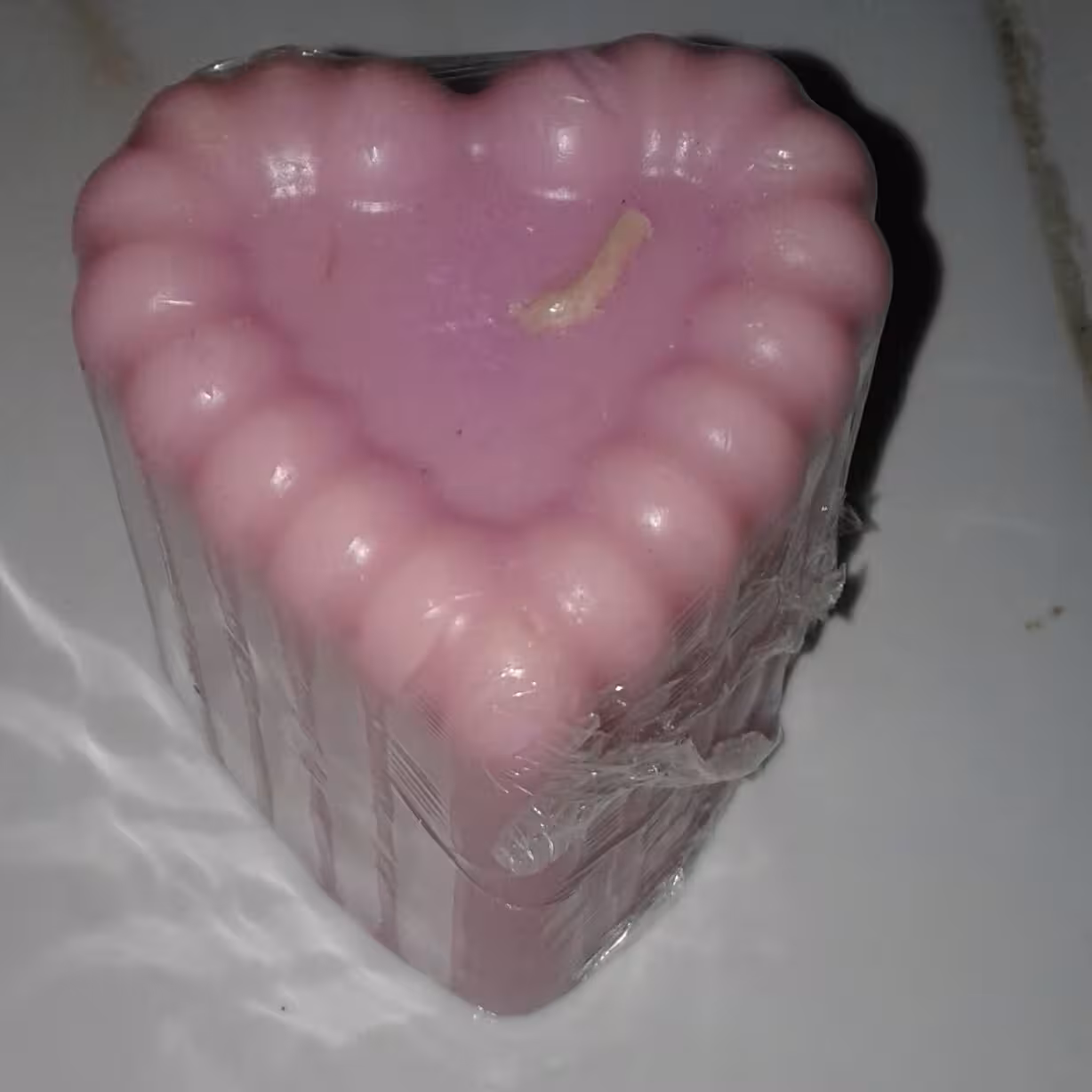 کد03-شمع قلبی صورتی پایه دار.بدون اشک .بدون دود .بدون بو