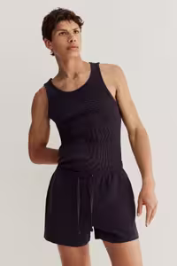 ست پیژامه مردانه مجموعه لباس خواب پنبه ای بالا و شلوارک بدون آستین H&M