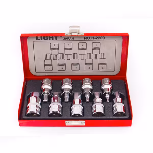 ست آلن بکسی شش گوش 1/2 اینچ لایت کوتاه 9 پارچه مدل H2209-MR