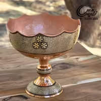 شکلات خوری خاتم کاری لب دالبری مسی طرح نفیس