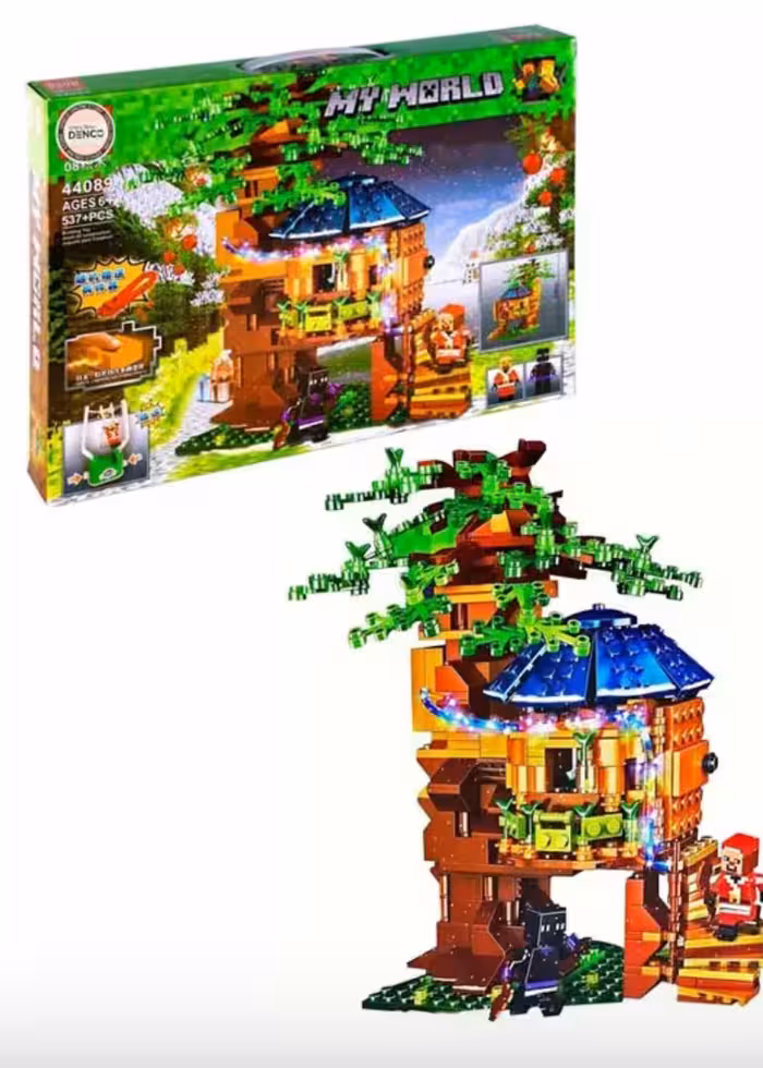 اسباب بازی لگو ماینکرفت 537 تکه چراغدار مدل کلبه کد 44089