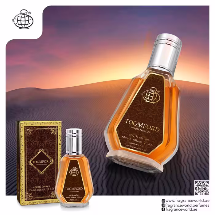 عطر ادکلن مردانه 50 میل فراگرنس ورد تام فورد پور هوم Fragrance World TOOMFORD Pour Homme 50m