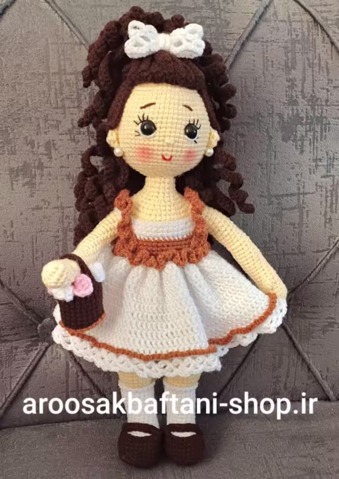 عروسک بافتنی دخترانه 30 سانتی متری