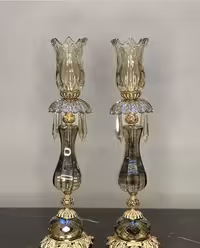 شمعدان کلاسیک لاکچری آنتیک دودی