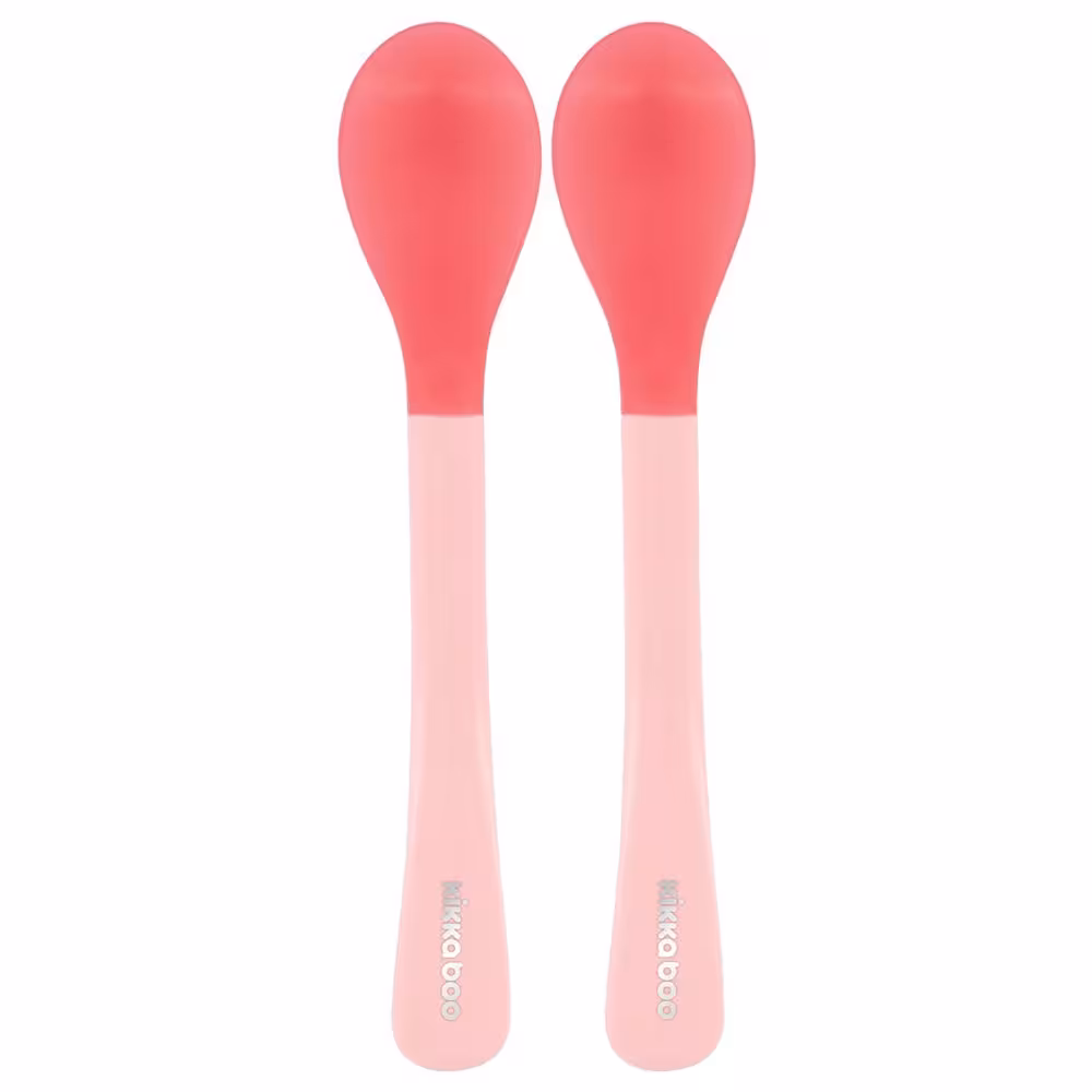 قاشق حرارتی 2 عددی صورتی کیکابو Kikkaboo