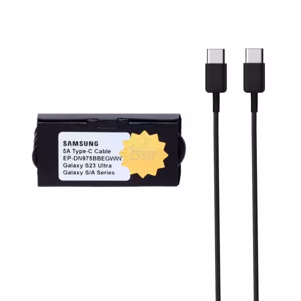 کابل شارژ SAMSUNG Type-C مدل S23 Ultra 5A – مشکی – اصلی – DST-کد3971