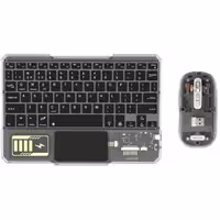 ست ماوس و کیبورد بی سیم گرین لاین مدل Transparent Duo با نور RGB