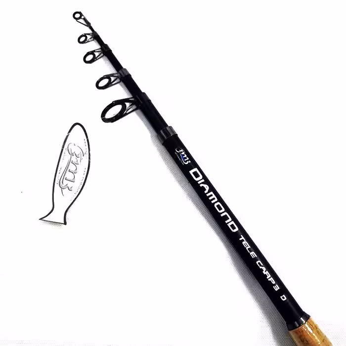چوب ماهیگیری تلسکوپی فول کربن DIAMOND TELE CARP 390