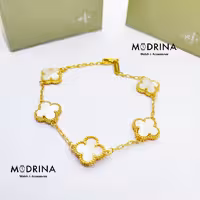 دستبند ون کلیف صدفی طلایی