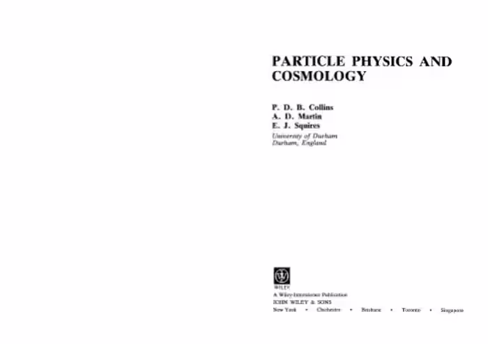 خرید و دانلود نسخه کامل کتاب Particle Physics and Cosmology