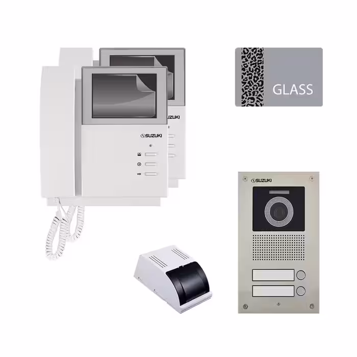 مجموعه دربازکن تصویری سوزوکی مدل 413m-4ucm دو واحدی به همراه محافظ صفحه