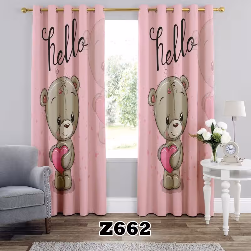 پرده سه بعدی طرح خرس