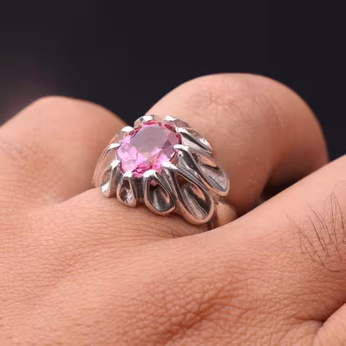 انگشتر توپاز صورتی اصل شناسنامه دار