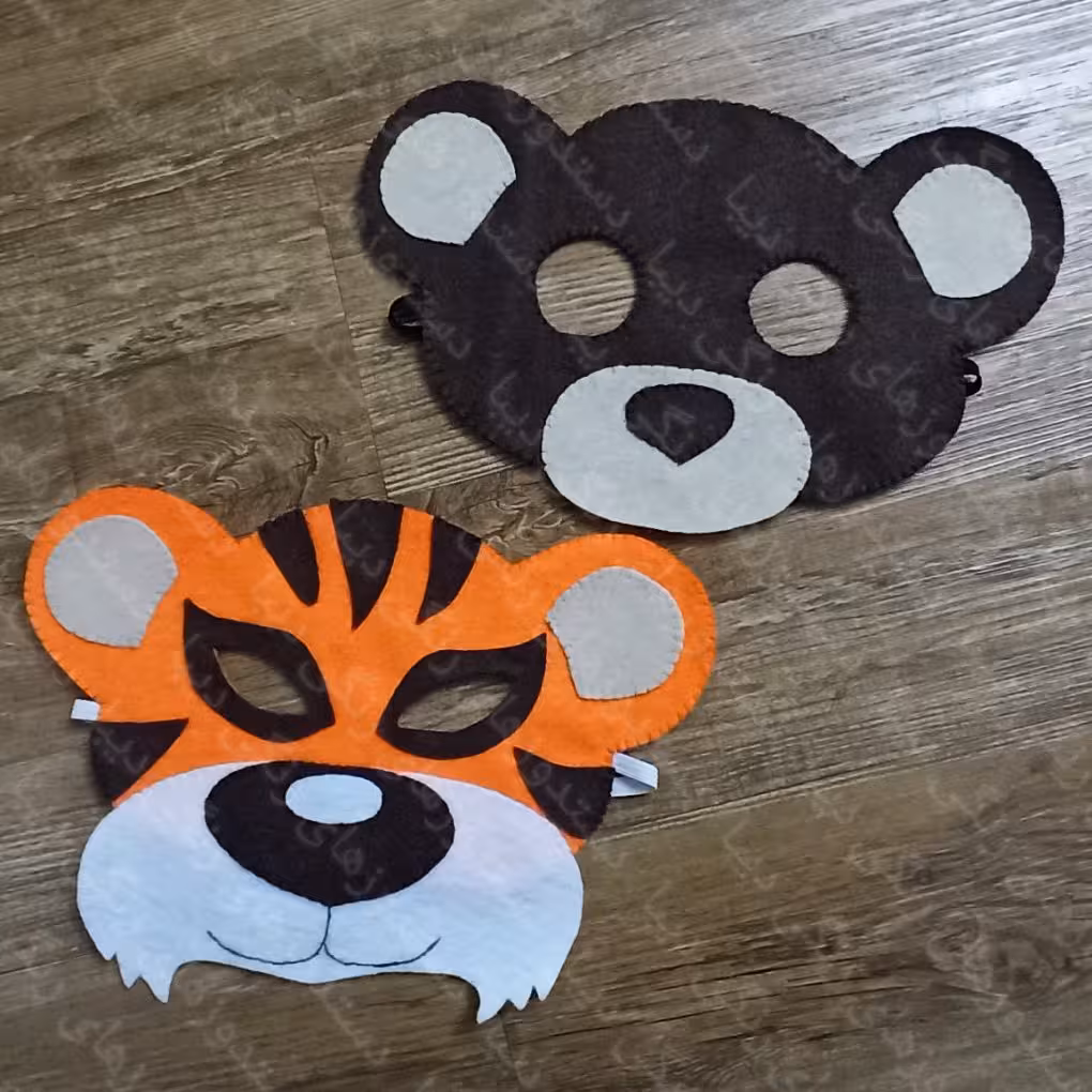 ماسک صورت نمدی طرح خرس و ببر