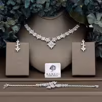 سرویس نقره زنانه جواهری لوکس مدل SIL K11