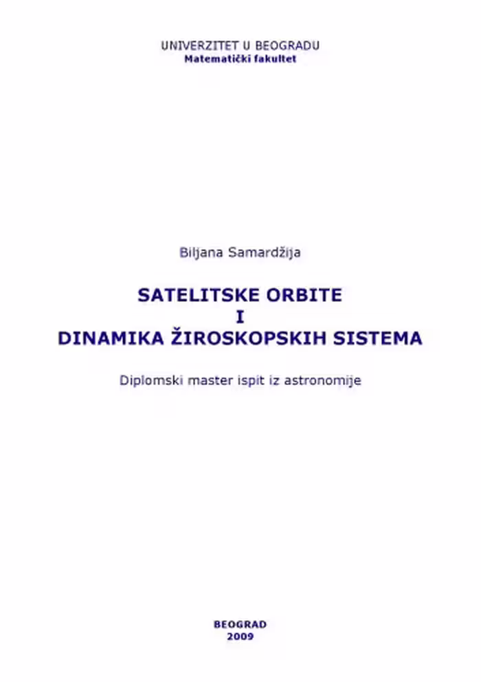 خرید و دانلود نسخه کامل کتاب Сателитске орбите и динамика жироскопских система Satelitske orbite i dinamika žiroskopskih sistema