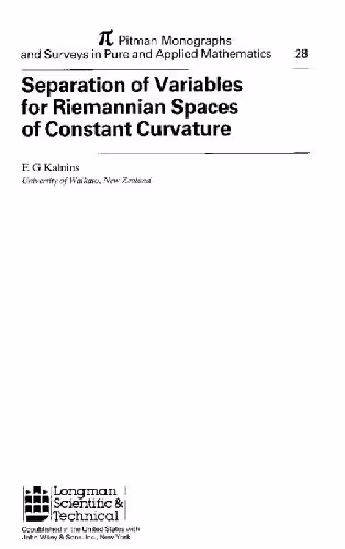 خرید و دانلود نسخه کامل کتاب Separation of variables for Riemannian spaces of constant curvature (Longman)