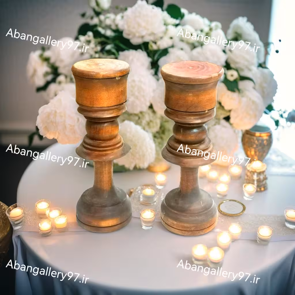 جا شمعی چوبی