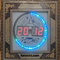 ساعت دیواری خاتم کاری دیجیتال مدل چهارگوش