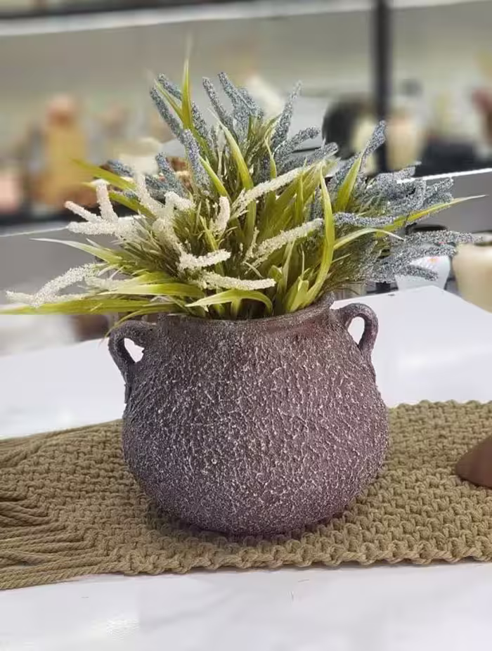 گلدان پتینه خمره ای