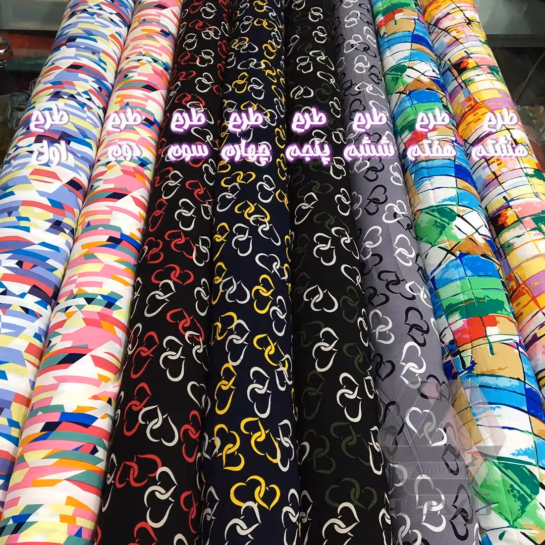 پارچه نخی خارجی اعلا طرح قلبی و فانتزی جنس اصلی عرض 1.50 متر 