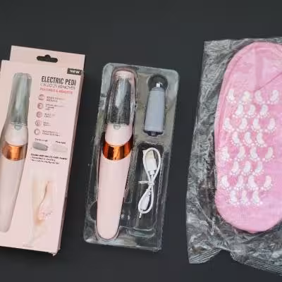 پک جوراب سلیکونی و سوهان برقی پا