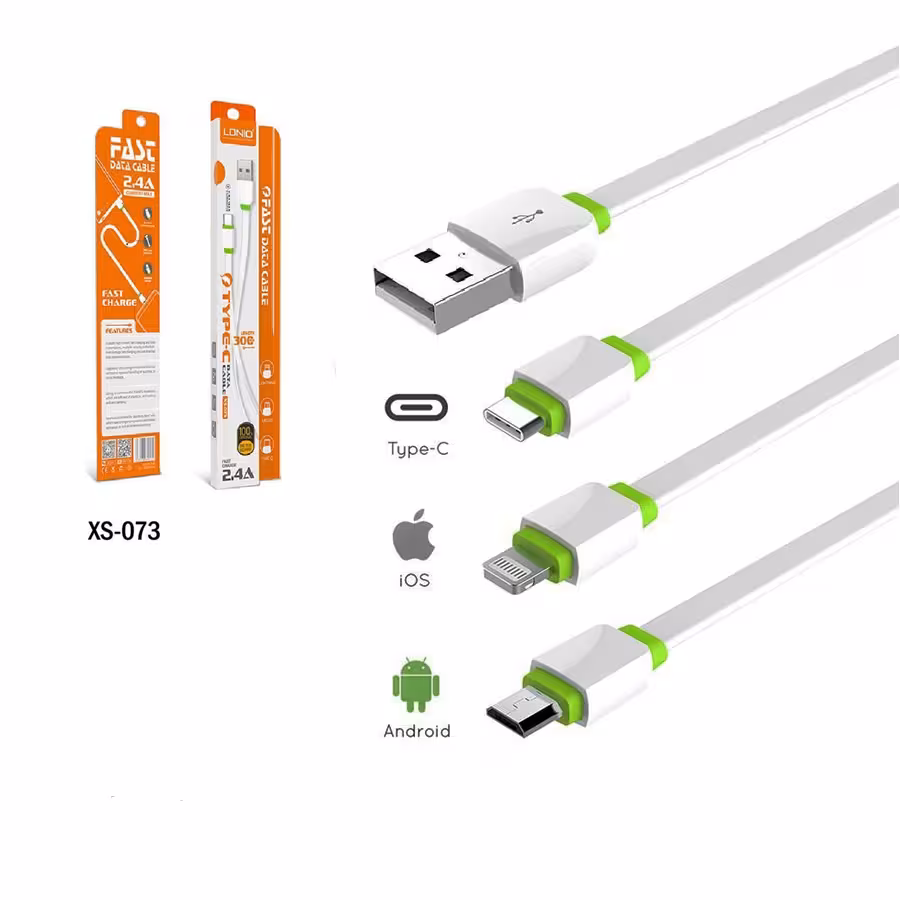 کابل شارژر الدینیو فلت مدل XS073 micro