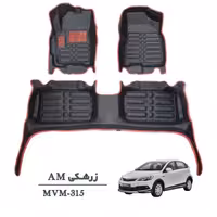 کفپوش وارداتی سه بعدی خودرو MVM 315 چرم کره ای رنگ زرشکی درجه یک