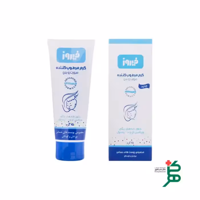 کرم مرطوب کننده فیروز حاوی دانه های رنگی