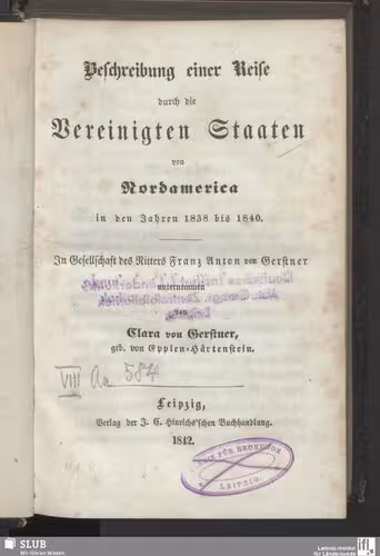 خرید و دانلود نسخه کامل کتاب Beschreibung einer Reise durch die Vereinigten Staaten von Nordamerica in den Jahren 1838 bis 1840
