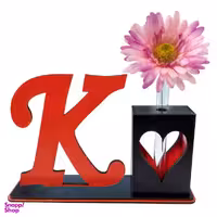 تندیس و گلدان چوبی مهدی یار مدل حرف K