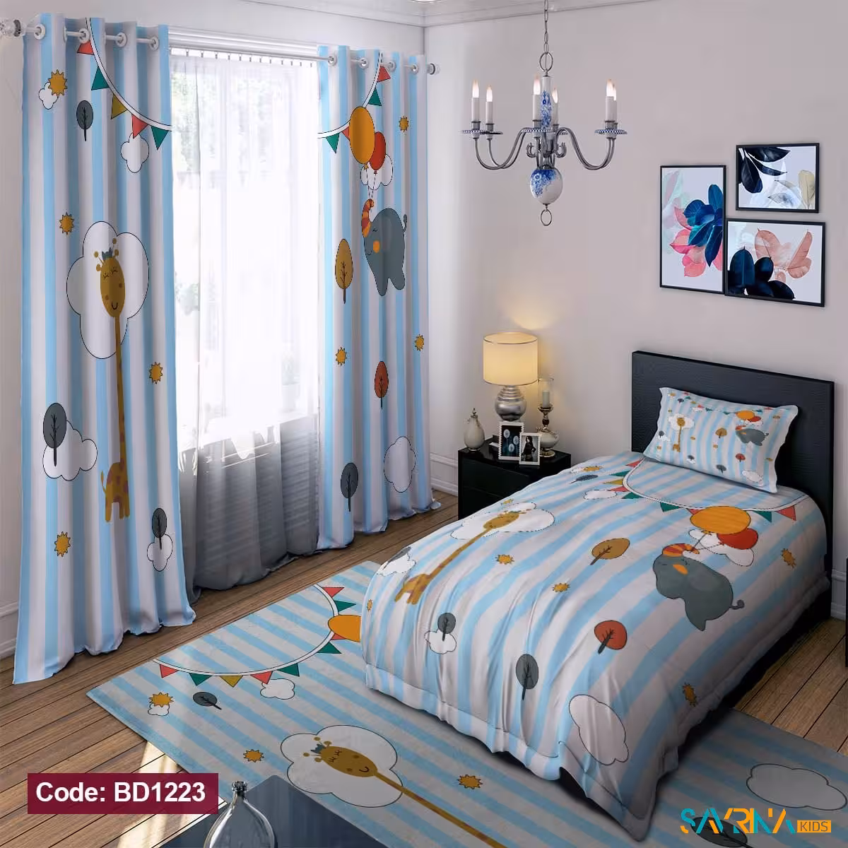 ست اتاق خواب طرح جشن حیوانات کد BD1223