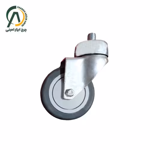 چرخ فروشگاهی کف بلبرینگ B پیچی گردان قطر 75 میلی متر