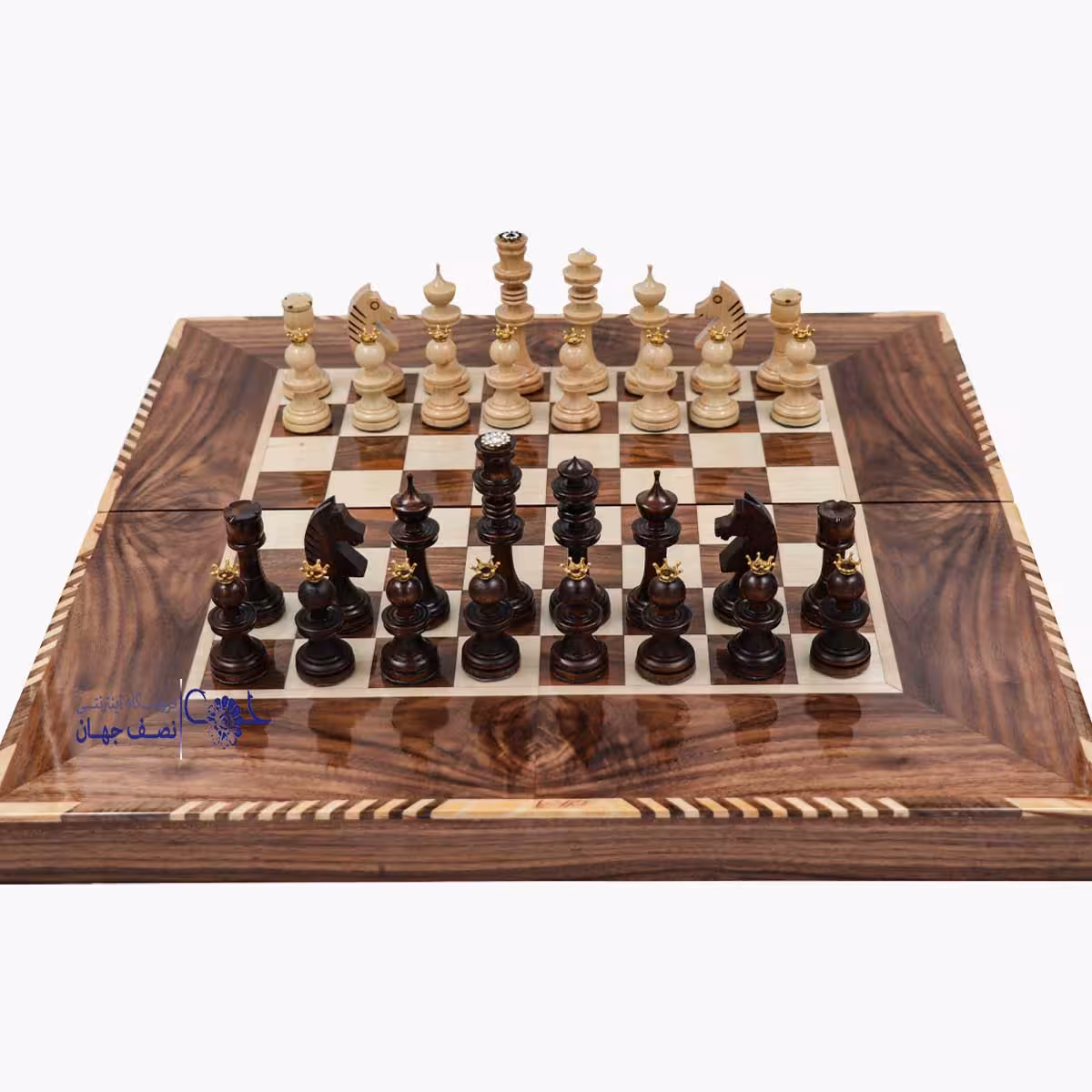 مهره شطرنج چوبی تاج دار کد st2