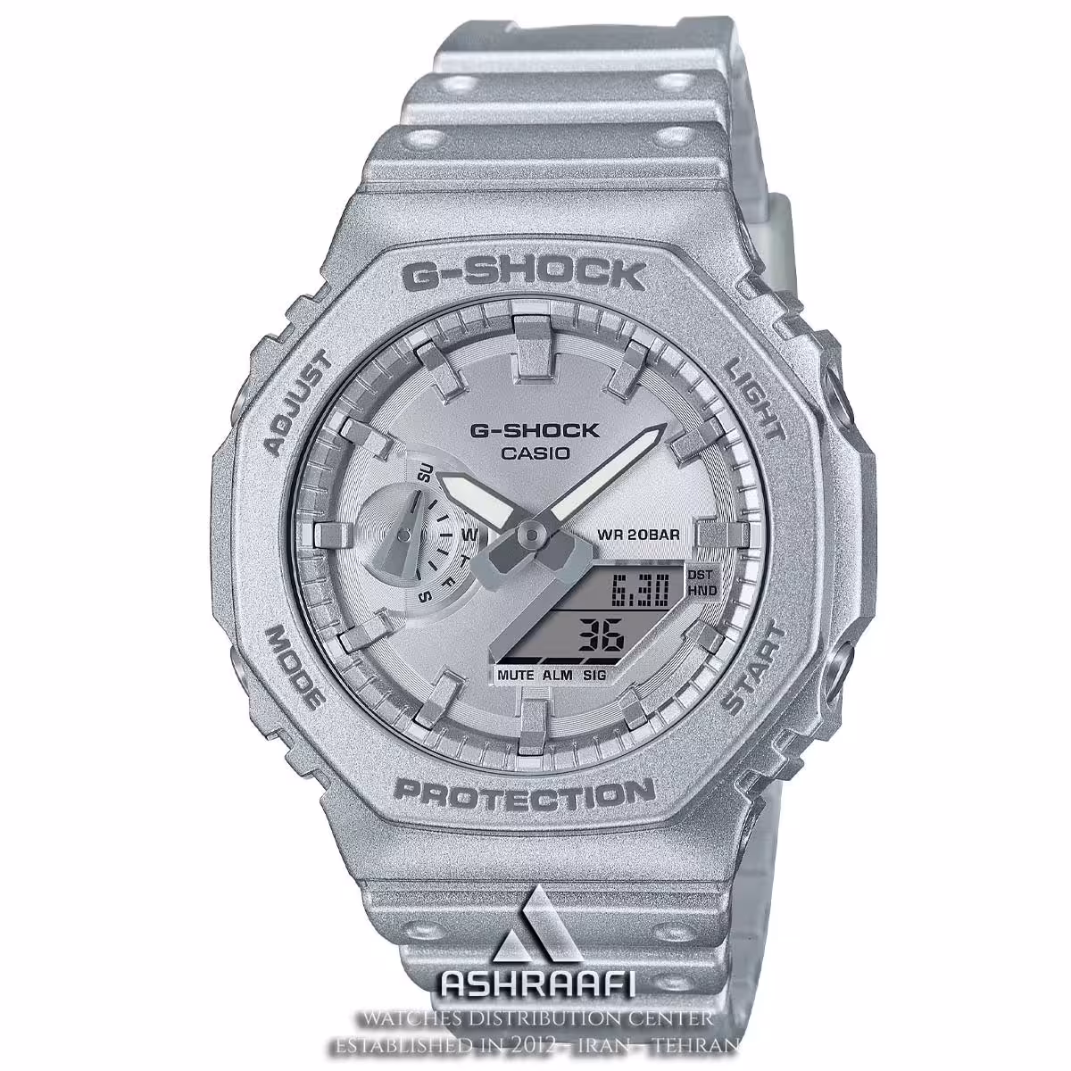 ساعت جیشاک تمام نقره‌ای Casio G-Shock GA-2100FF-8A