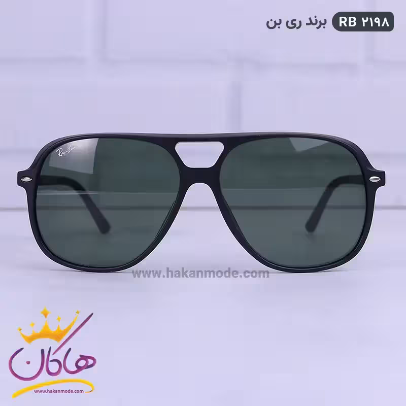 عینک آفتابی ری بن مردانه سبز مدل RB2198