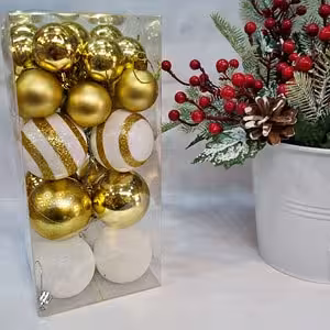 اویز گوی طلایی باکس 30 عددی قطر 6 سانت