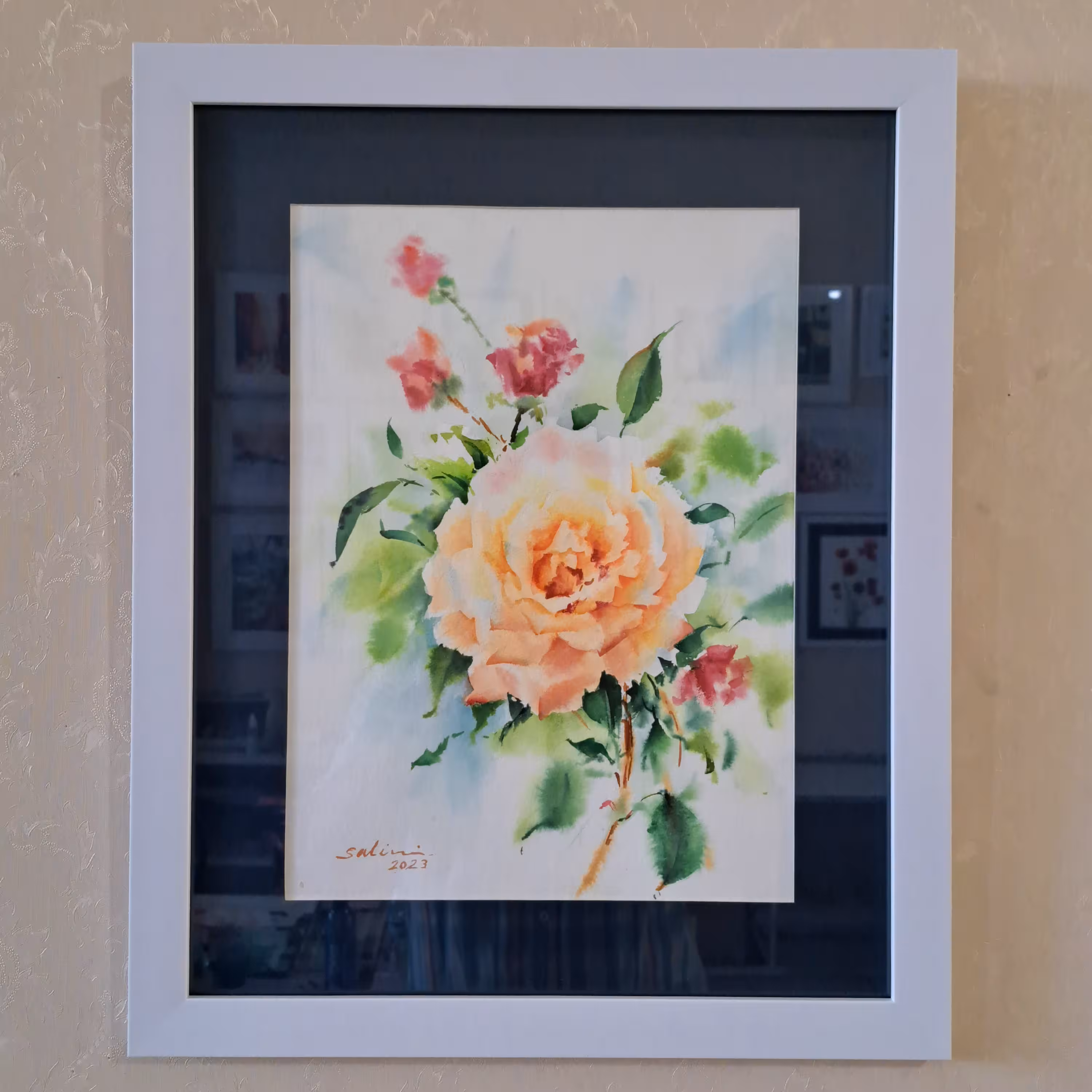 تابلوی نقاشی آبرنگ(گل رز)