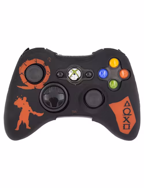 روکش محافظ دسته ایکس باکس 360 لیزری مشکی قرمز طرح خدای جنگ