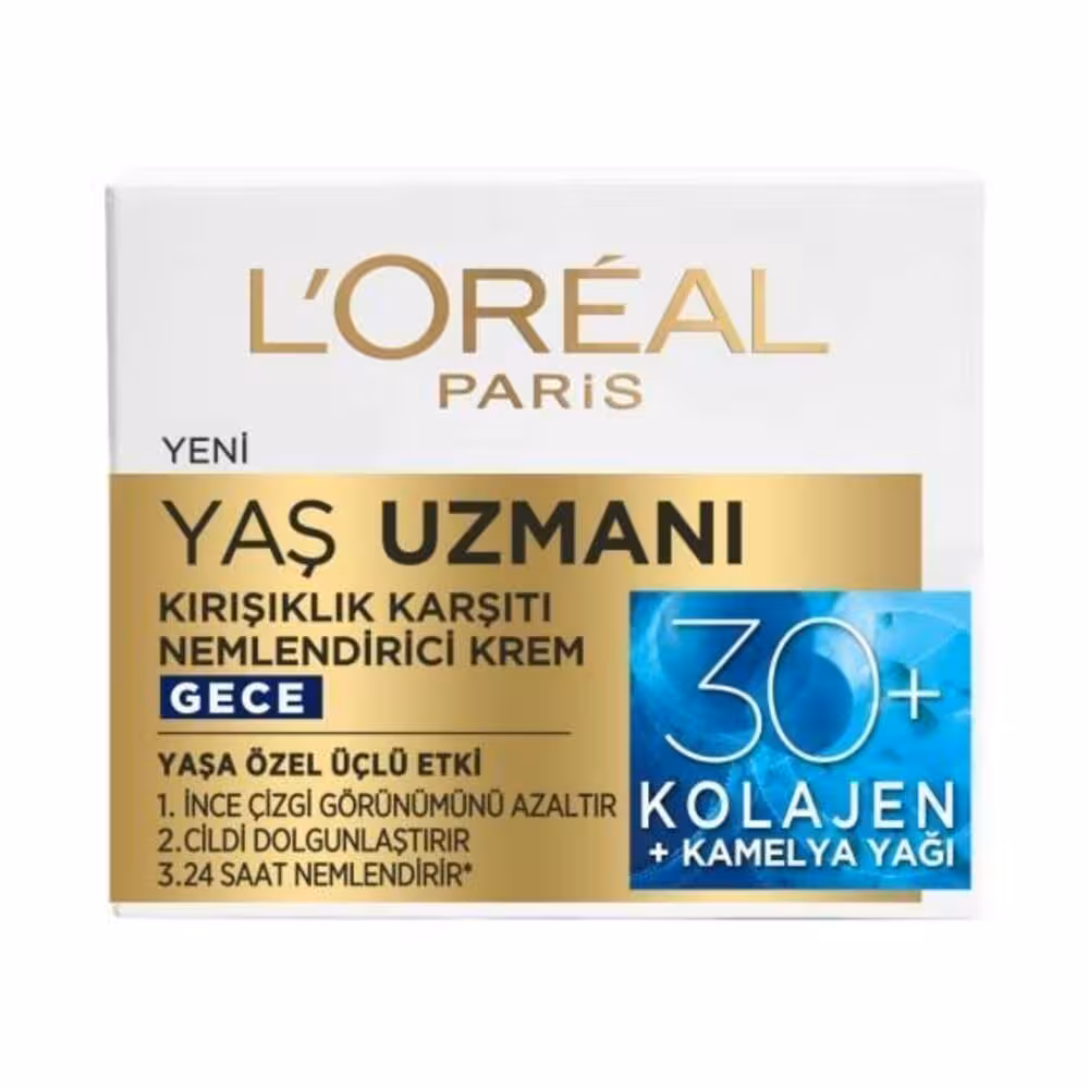 مشخصات، خرید و قیمت کرم ضد چروک و مرطوب کننده شب بالای 30 سال لورآل سری Yas Uzmani حجم 50 میل ⭐️ ویان مارکت