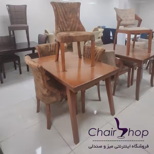 میز تک پایه کج شش نفره