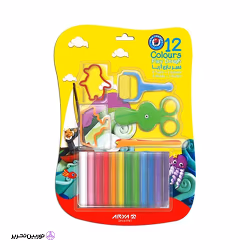 خمیر بازی 12 رنگ وکیومی با ابزار آریا 1022