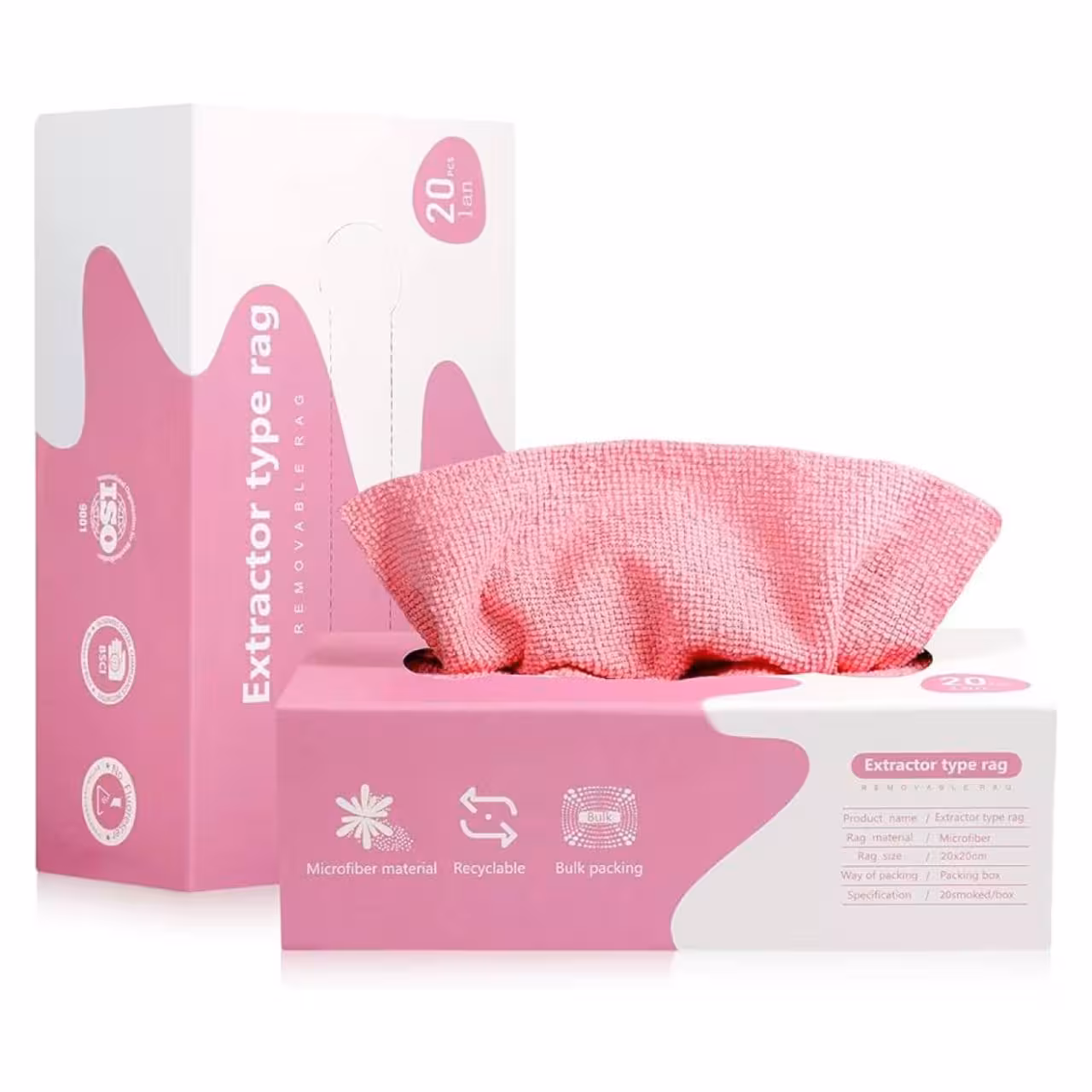 دستمال تنظیف جعبه ای رنگ صورتی