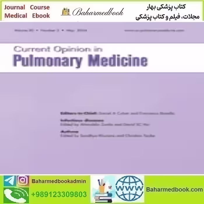 Current Opinion in Pulmonary Medicine Volume 30 1 to 3 2024